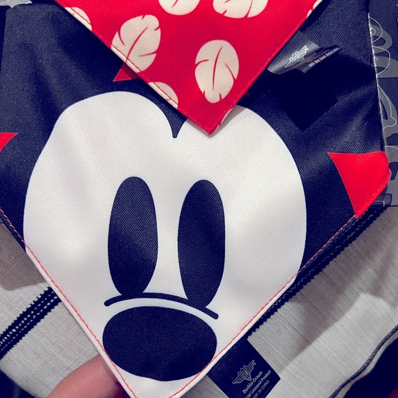 Disney Dog Collar w/Bandanas Stitch & Mickey Set Large - Picture 2 of 6